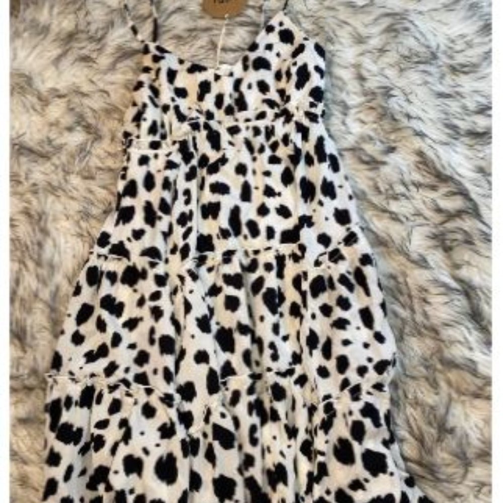 NWT Cow print midi dress